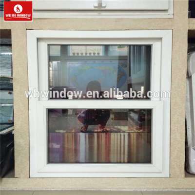 2018 upvc frame single hung tempered glass windows for house