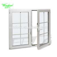 Outward white pvc profile double leaf casement upvc windows price